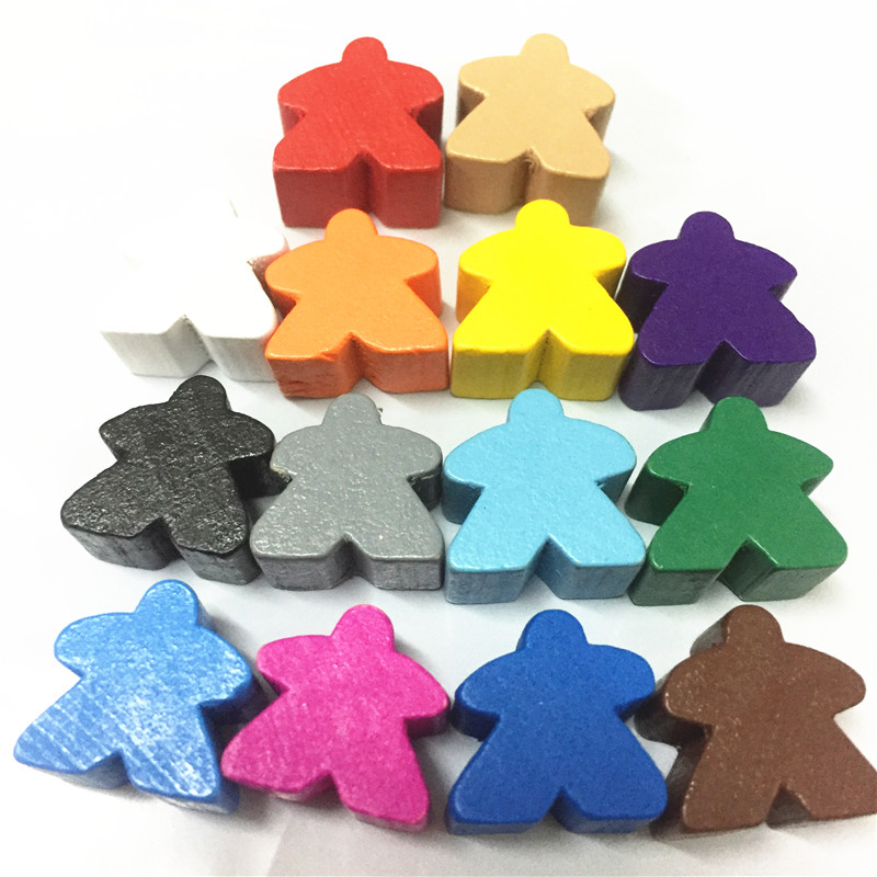 나무 휴머노이드 Meeples 폰 체스 조각 14 색, - Board Game Economy 리뷰 및 가격