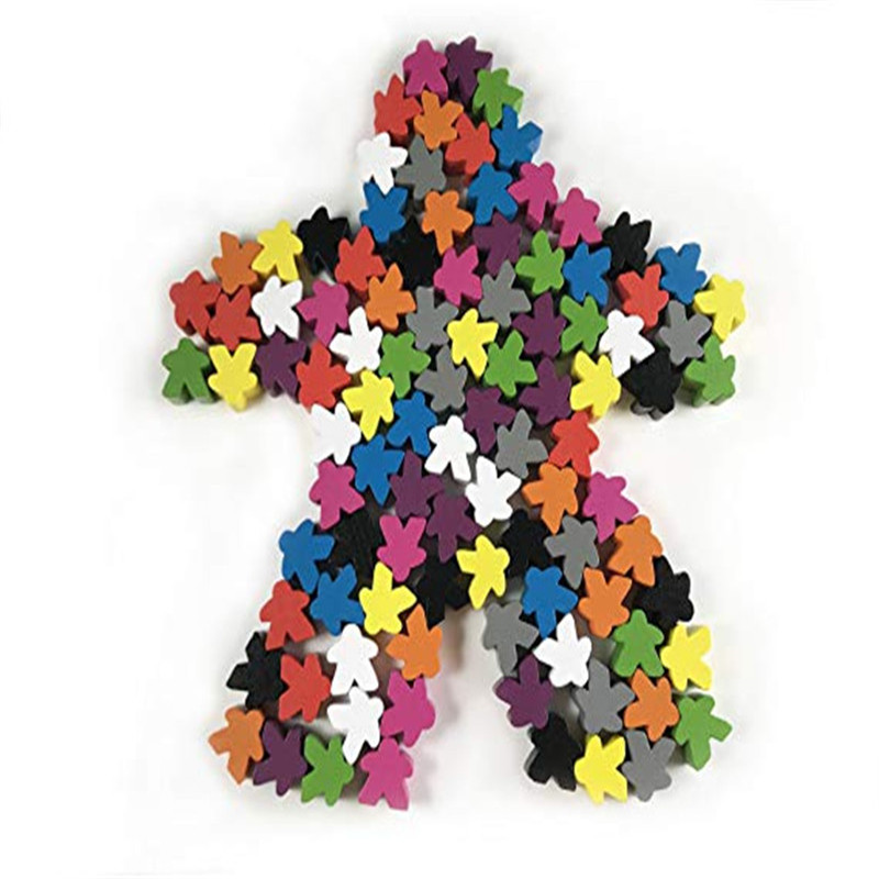 나무 휴머노이드 Meeples 폰 체스 조각 14 색, - Board Game Economy 리뷰 및 가격