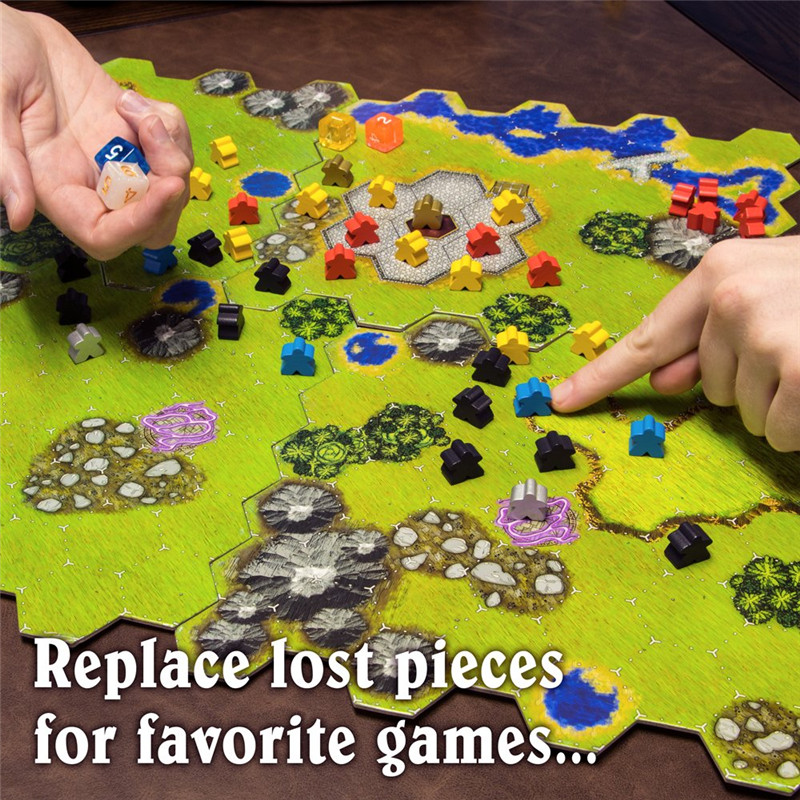 나무 휴머노이드 Meeples 폰 체스 조각 14 색, - Board Game Economy 리뷰 및 가격